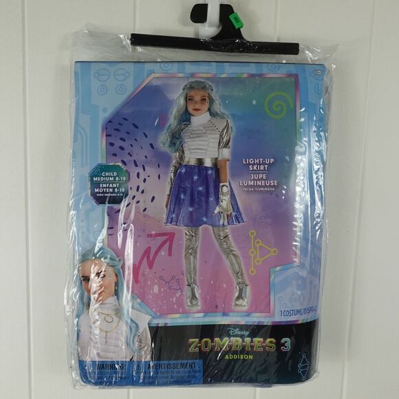 Disney Zombies 3 Girls Addison Costume Light Up Skirt Medium 8-10 - Picture 1 of 7